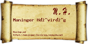 Maninger Hóvirág névjegykártya